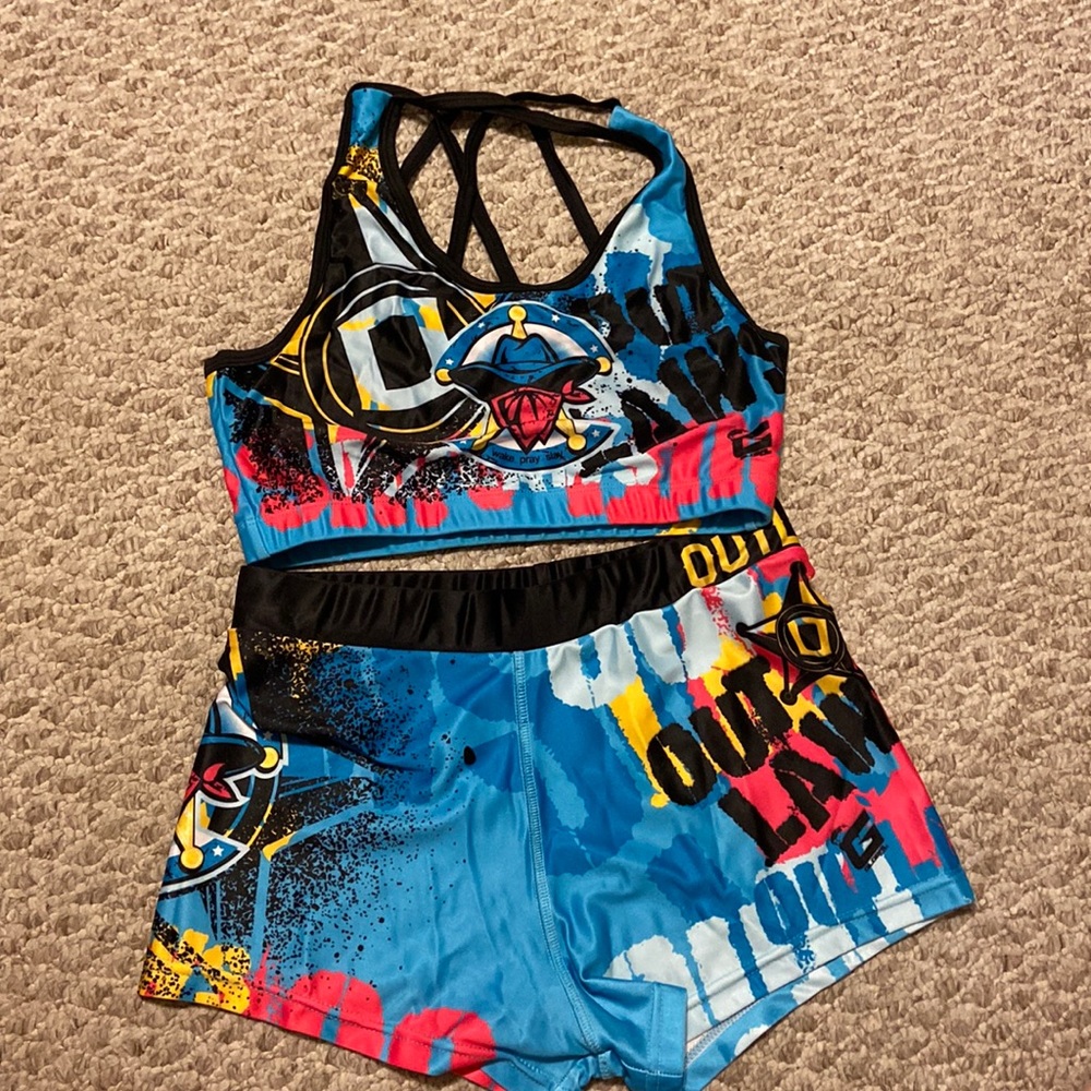 Allstar Cheer Practice Set-Sports Bra and Spandex Shorts